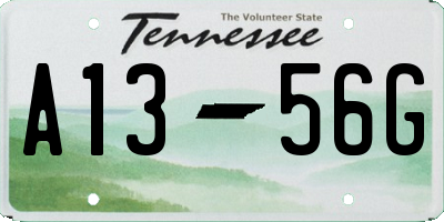 TN license plate A1356G