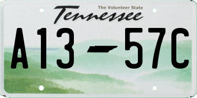 TN license plate A1357C