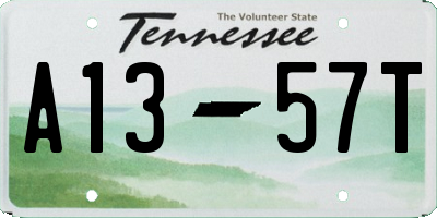 TN license plate A1357T