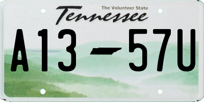 TN license plate A1357U