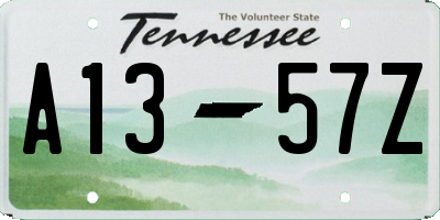 TN license plate A1357Z