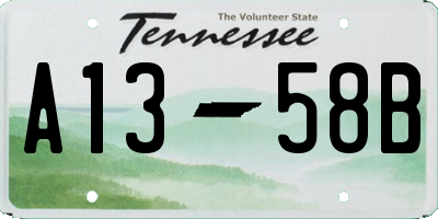 TN license plate A1358B