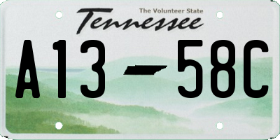 TN license plate A1358C