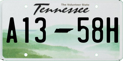 TN license plate A1358H