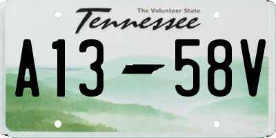 TN license plate A1358V