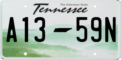 TN license plate A1359N