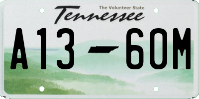 TN license plate A1360M