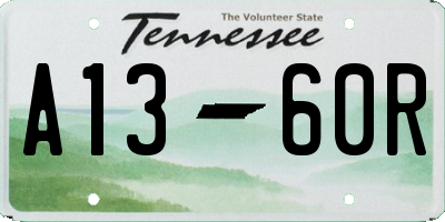 TN license plate A1360R