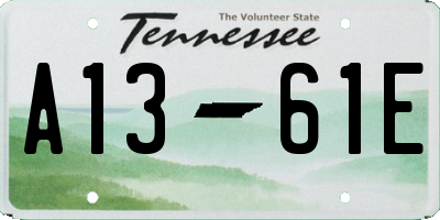 TN license plate A1361E