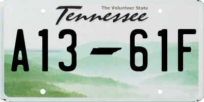 TN license plate A1361F
