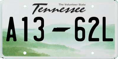 TN license plate A1362L
