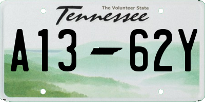 TN license plate A1362Y