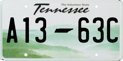 TN license plate A1363C