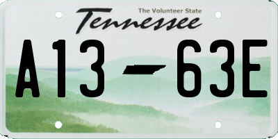 TN license plate A1363E