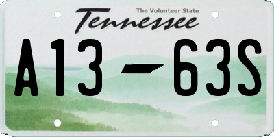 TN license plate A1363S