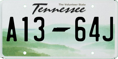TN license plate A1364J