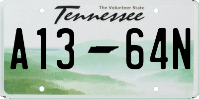 TN license plate A1364N
