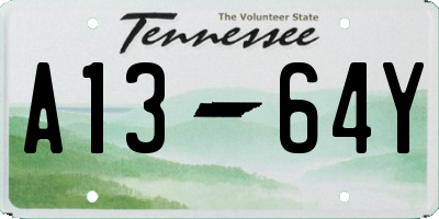 TN license plate A1364Y