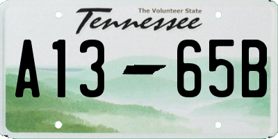 TN license plate A1365B