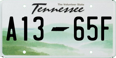 TN license plate A1365F