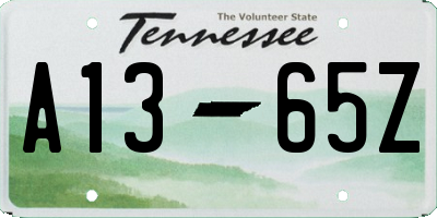 TN license plate A1365Z