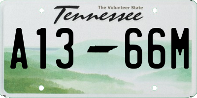 TN license plate A1366M