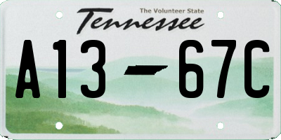 TN license plate A1367C
