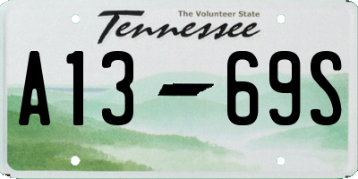 TN license plate A1369S