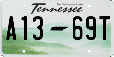 TN license plate A1369T