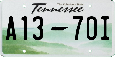 TN license plate A1370I