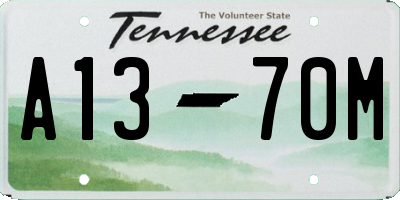 TN license plate A1370M