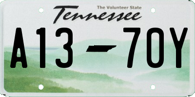 TN license plate A1370Y