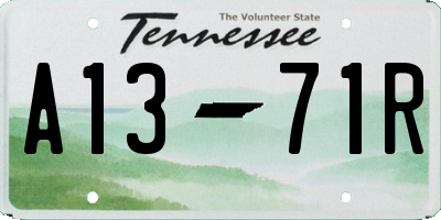 TN license plate A1371R