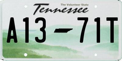 TN license plate A1371T