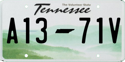 TN license plate A1371V