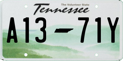 TN license plate A1371Y
