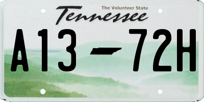 TN license plate A1372H