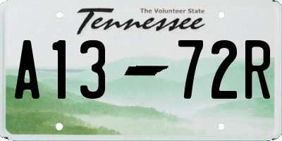 TN license plate A1372R