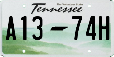 TN license plate A1374H