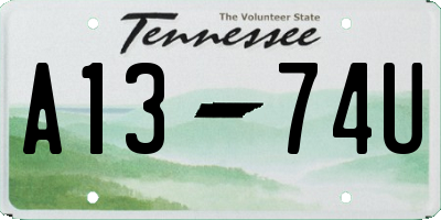TN license plate A1374U