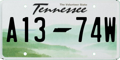 TN license plate A1374W