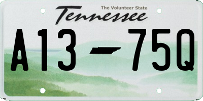 TN license plate A1375Q