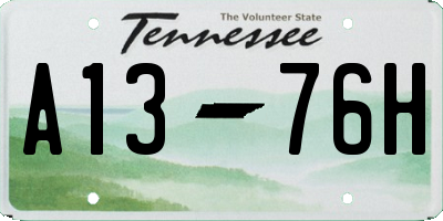 TN license plate A1376H