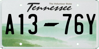 TN license plate A1376Y