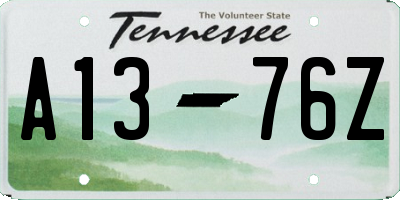 TN license plate A1376Z