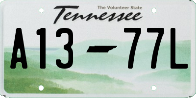 TN license plate A1377L