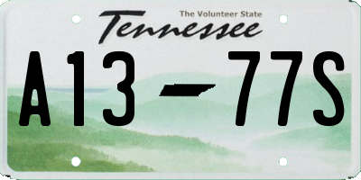 TN license plate A1377S