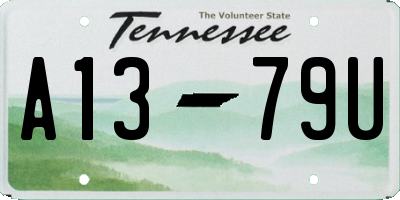 TN license plate A1379U