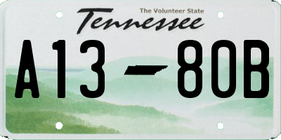 TN license plate A1380B
