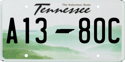 TN license plate A1380C